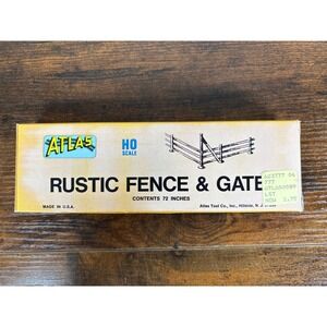 Atlas HO Scale Rustic Fence & Gate 777 Vintage Model Train Scenery Kit 72 Inches